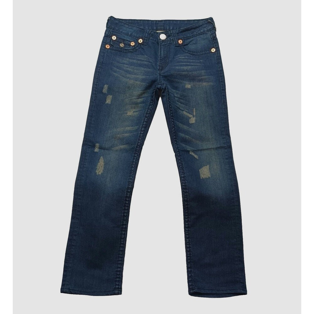 True Religion Billy Straight Leg Women's Mid-Rise Distressed Jeans Size 29